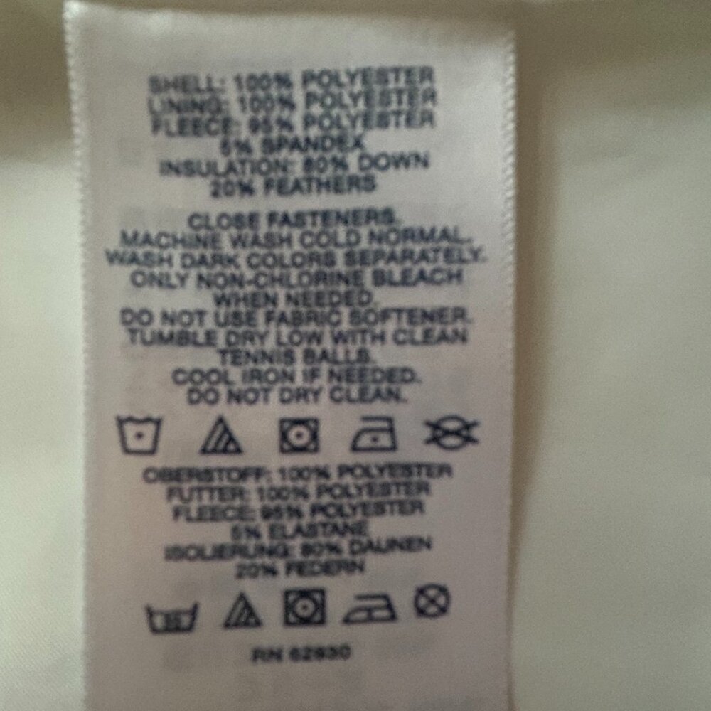 LANDS' END women's off-white quilted down vest (S) - Picture 6 of 6